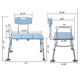 Bath & Shower Transfer Bench - Adjustable Handicap Shower Chair - Medical Bathroom Accessibility Aid for Elderly, Disabled, Seniors & Bariatric