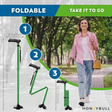 Foldable, Adjustable, Heavy Duty Pivot Tip Cane for Adults & Seniors