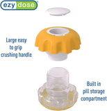 EZY DOSE Pill Crusher & Grinder – Effortless Medication Crushing with Storage Compartment (Blue, BPA-Free)
