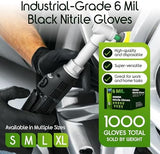 Inspire Black Nitrile Gloves – Heavy Duty 6 Mil, Chemical Resistant, Disposable, 100 Count