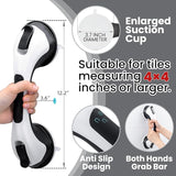TAILI Suction Grab Bars for Bathtubs & Showers – 2-Pack Heavy-Duty Safety Handles for Seniors (240 lbs each)