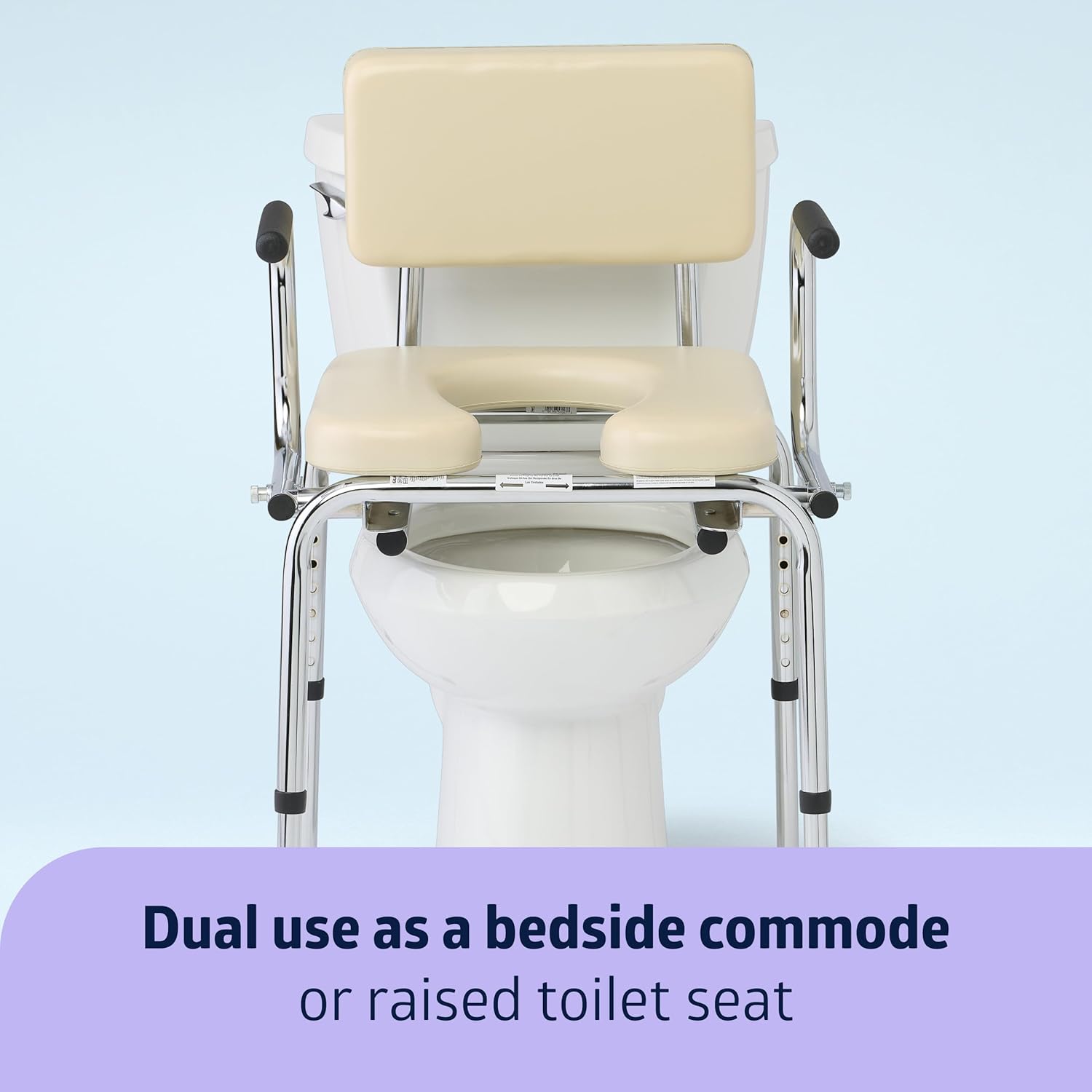Medline Drop Arm Commode with Padded Seat & Backrest Medline Drop Arm Commode with Padded Seat & Backrest