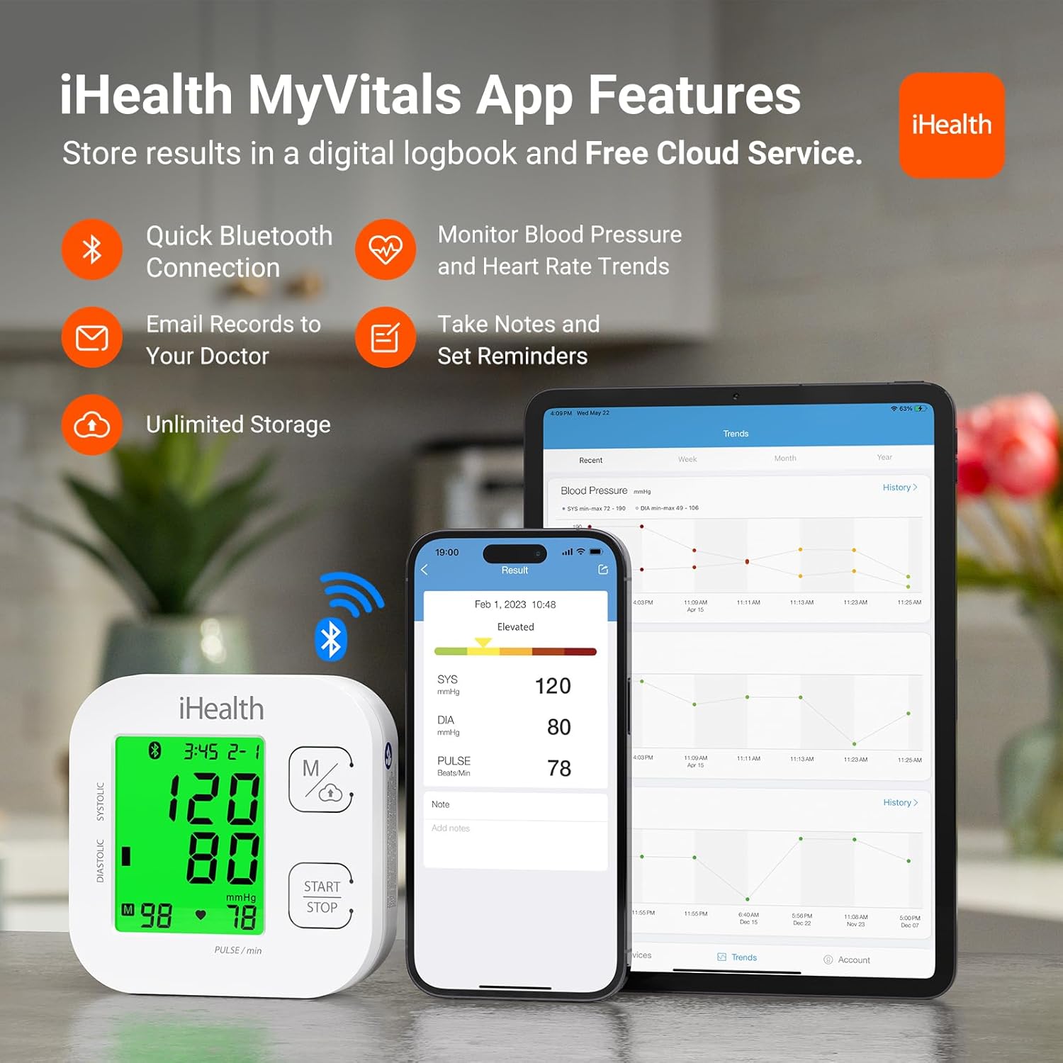 iHealth Track Smart Upper Arm Blood Pressure Monitor iHealth Track Smart Upper Arm Blood Pressure Monitor