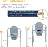 Drive Medical 3-in-1 Folding Commode Chair – Safe, Durable & Portable