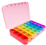 Daviky Pill Organizer – 4 Times a Day Large 7-Day Medicine Case with Removable Containers