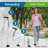 Foldable, Adjustable, Heavy Duty Pivot Tip Cane for Adults & Seniors