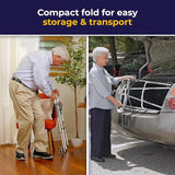 Drive Medical 10210-1 2-Button Folding Walker with Wheels – Rolling Walker for Adults & Seniors