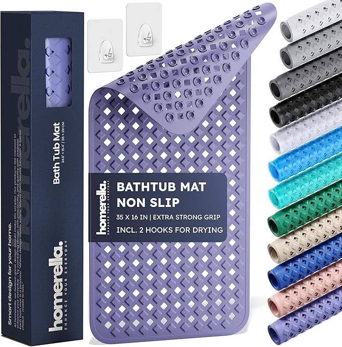 Extra-Long Non-Slip Bathtub Mat – 35x16" BPA-Free Shower Mat with Drain Holes & Drying Hooks (Anti-Mold, Machine Washable) Extra-Long Non-Slip Bathtub Mat – 35x16" BPA-Free Shower Mat with Drain Holes & Drying Hooks (Anti-Mold, Machine Washable)