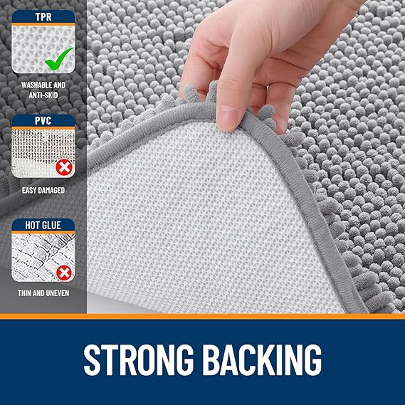 OLANLY Extra Soft Chenille Bathroom Rug – Quick-Dry, Non-Slip, Machine Washable Bath Mat OLANLY Extra Soft Chenille Bathroom Rug – Quick-Dry, Non-Slip, Machine Washable Bath Mat