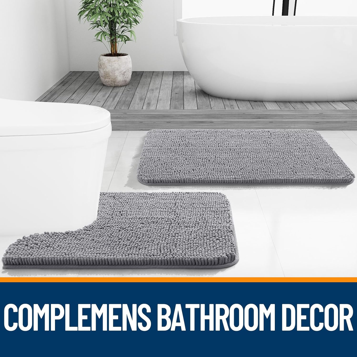 OLANLY Extra Soft Chenille Bathroom Rug – Quick-Dry, Non-Slip, Machine Washable Bath Mat OLANLY Extra Soft Chenille Bathroom Rug – Quick-Dry, Non-Slip, Machine Washable Bath Mat