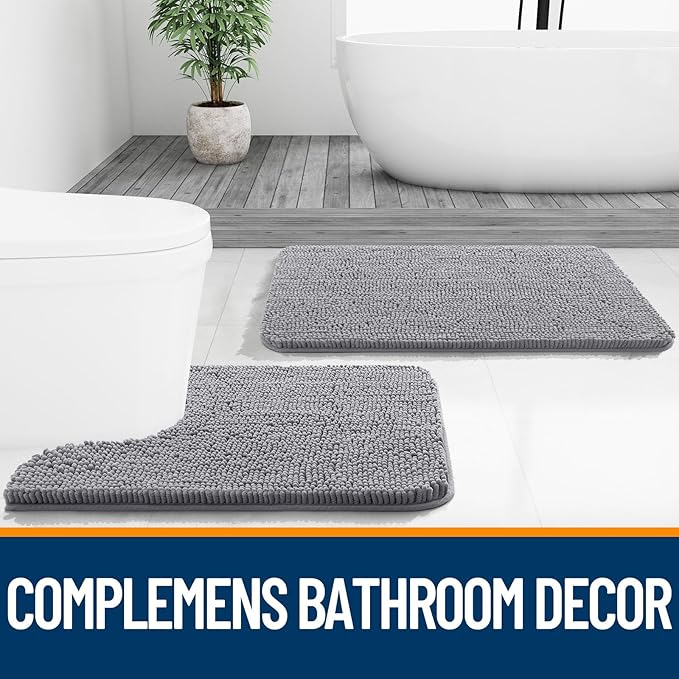 OLANLY Extra Soft Chenille Bathroom Rug – Quick-Dry, Non-Slip, Machine Washable Bath Mat OLANLY Extra Soft Chenille Bathroom Rug – Quick-Dry, Non-Slip, Machine Washable Bath Mat