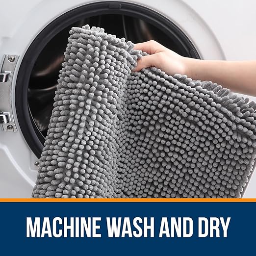 OLANLY Extra Soft Chenille Bathroom Rug – Quick-Dry, Non-Slip, Machine Washable Bath Mat