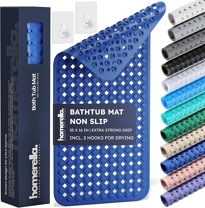 Extra-Long Non-Slip Bathtub Mat – 35x16" BPA-Free Shower Mat with Drain Holes & Drying Hooks (Anti-Mold, Machine Washable) Extra-Long Non-Slip Bathtub Mat – 35x16" BPA-Free Shower Mat with Drain Holes & Drying Hooks (Anti-Mold, Machine Washable)
