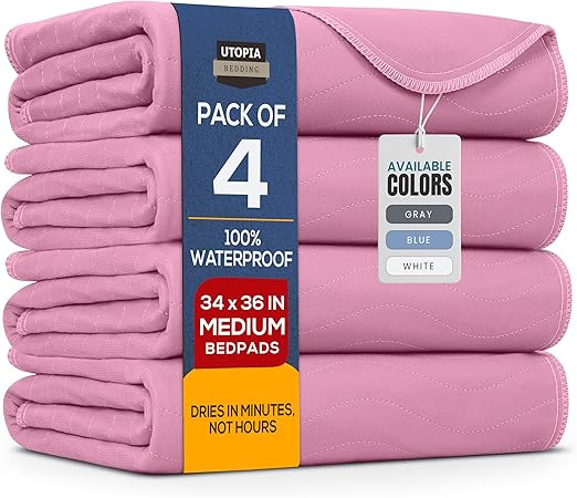 Utopia Bedding Washable Underpads – Waterproof Reusable Heavy Absorbency Incontinence Bed Pads for Adults Utopia Bedding Washable Underpads – Waterproof Reusable Heavy Absorbency Incontinence Bed Pads for Adults