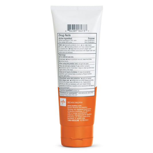 Medline Remedy Essentials Zinc Oxide Skin Protectant Paste – 4 oz Tube