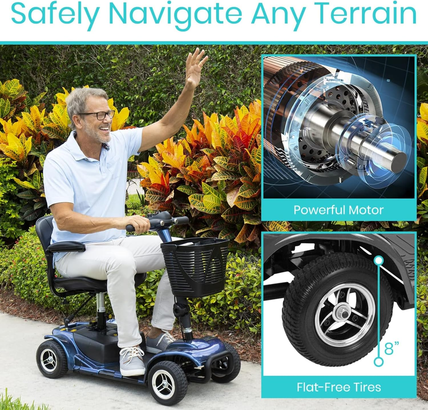 Vive 4 Wheel Mobility Scooter – Electric Powered, Compact & Heavy Duty for Adults Vive 4 Wheel Mobility Scooter – Electric Powered, Compact & Heavy Duty for Adults