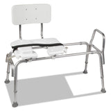 Tub Transfer Bench and Sliding Shower Chair Made of Heavy Duty Non Slip Aluminum Body and Plastic Seat with Adjustable Seat Height and Cut Out Access Holding Weight Capacity up to 400 Lbs, Gray