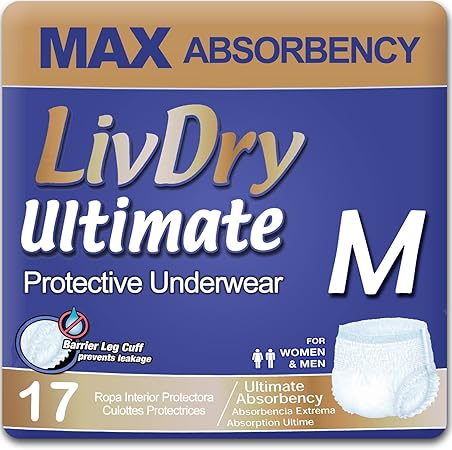 LivDry Ultimate Incontinence Underwear – Maximum Absorbency, All-Day Confidence