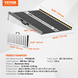Portable Wheelchair Ramp Non-Slip Aluminum Folding Threshold Ramp Foldable Mobility Scooter Ramp Wheel Chair Ramp