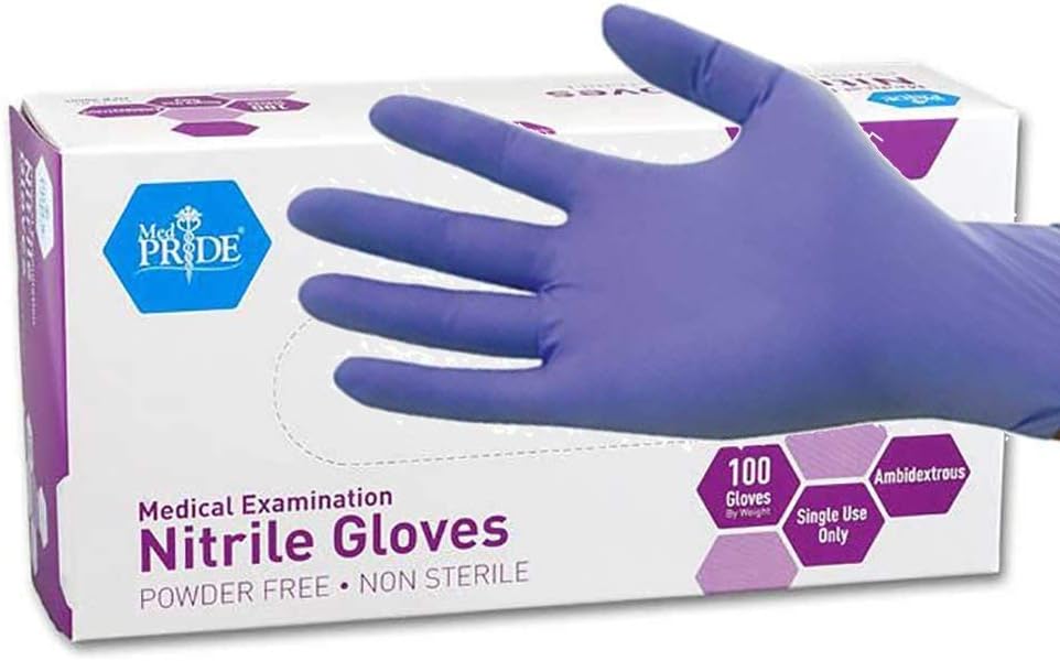 MedPride Powder-Free Nitrile Exam Gloves – Large, 100 Count (Pack of 10)