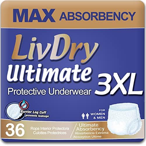 LivDry Ultimate Incontinence Underwear – Maximum Absorbency, All-Day Confidence