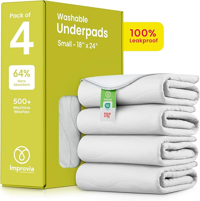 Washable Underpads – Heavy Absorbency Reusable Incontinence Pads for Adults & Elderly