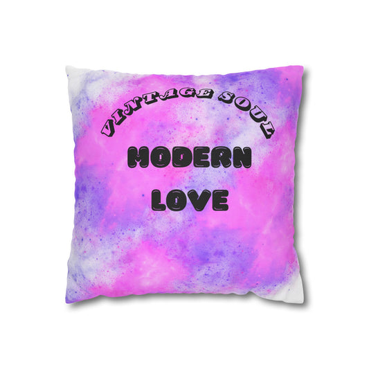 Vintage Soul Modern Love Pillowcase, Boho Chic Decor, Cozy Home Accent, Gift for Friends, Pink Purple Cushion Cover