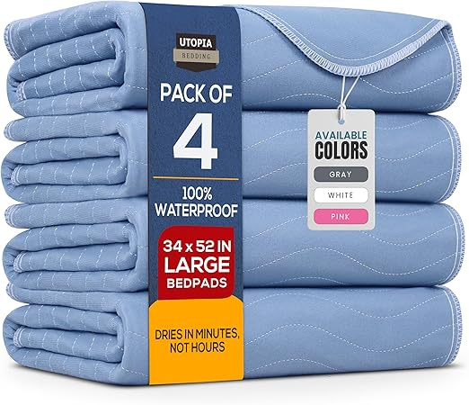 Utopia Bedding Washable Underpads – Waterproof Reusable Heavy Absorbency Incontinence Bed Pads for Adults