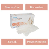 Vinyl Exam Gloves, Powder-Free, Disposable Medical Glove - XL, 100 Count, 1 Box