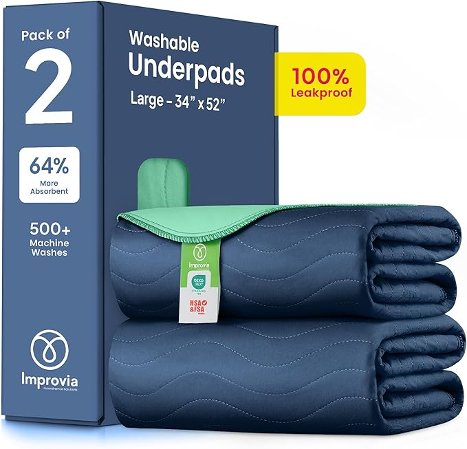 Washable Underpads – Heavy Absorbency Reusable Incontinence Pads for Adults & Elderly