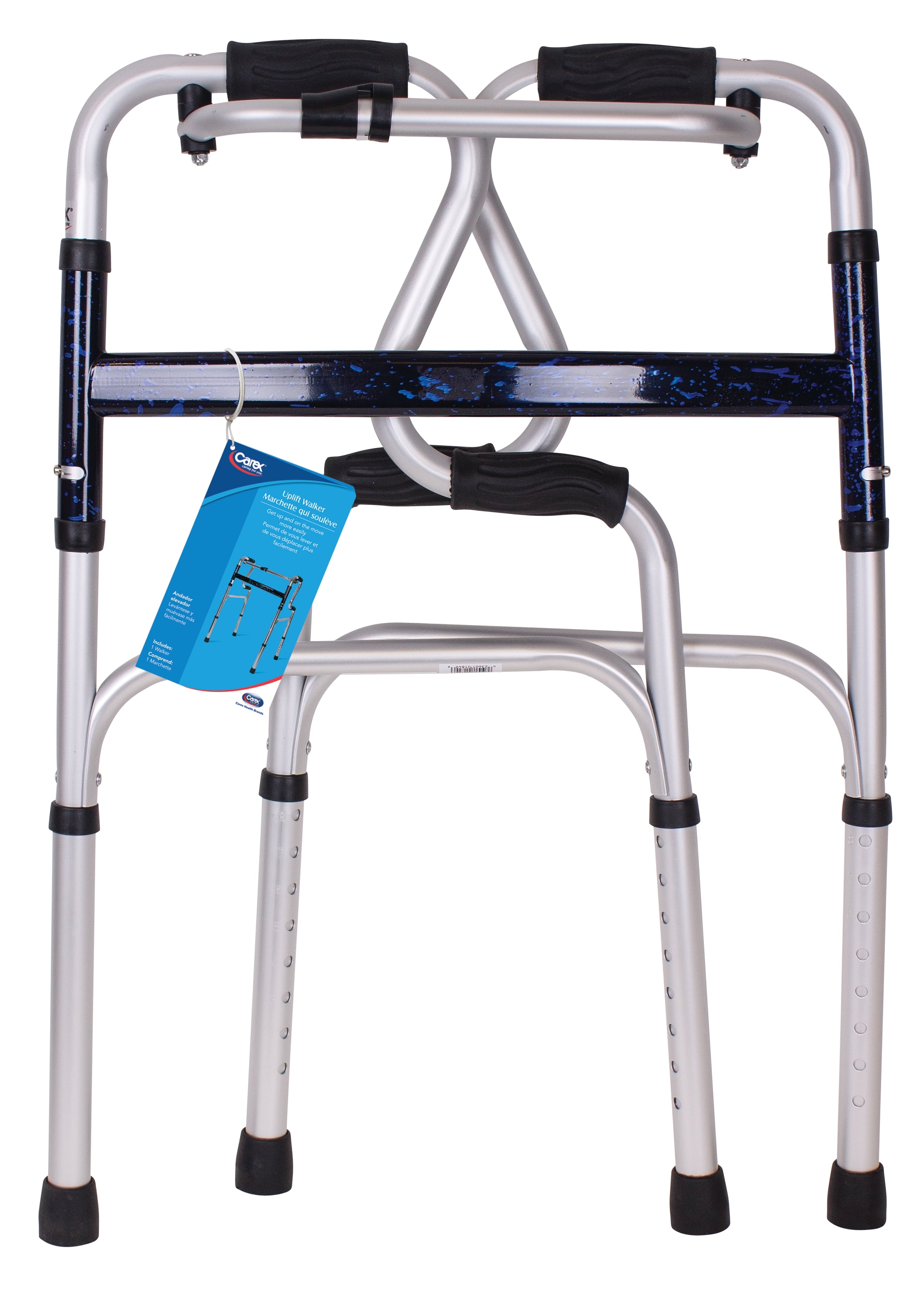Aluminium Uplift Folding Walker with Adjustable Height, 300 Lb Weight Capacity