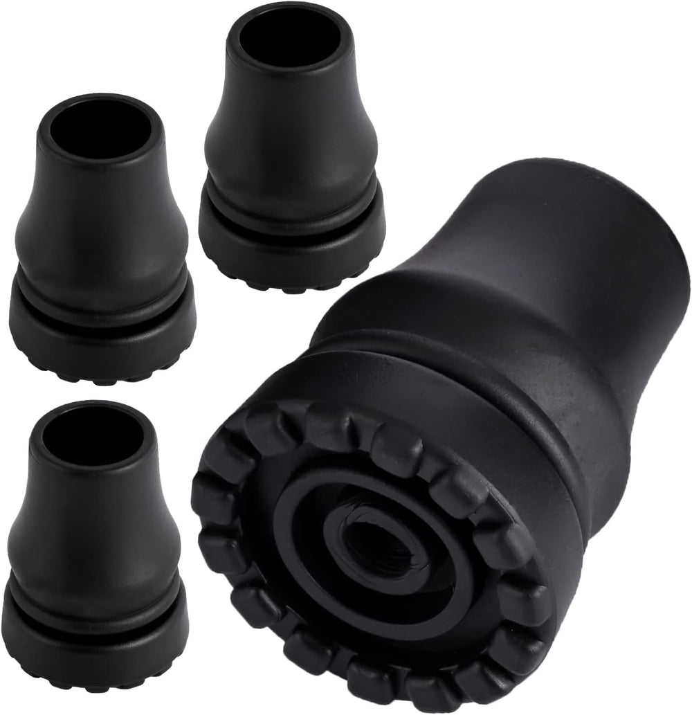Abnaok 4-Pack Rubber Cane Tips 3/4 Inch Heavy Duty Walking Cane Tips, Black