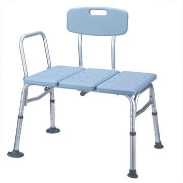 Bath & Shower Transfer Bench - Adjustable Handicap Shower Chair - Medical Bathroom Accessibility Aid for Elderly, Disabled, Seniors & Bariatric