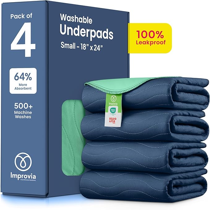 Washable Underpads – Heavy Absorbency Reusable Incontinence Pads for Adults & Elderly