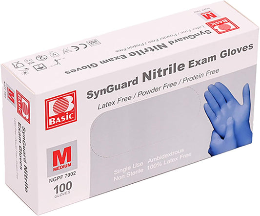 100 NITRILE EXAM Gloves - Size MEDIUM - BLUE
