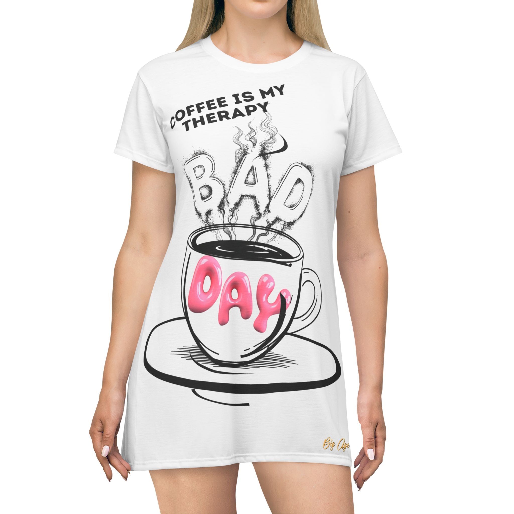 Funny Quote T-Shirt Dress - Brighten Your Day