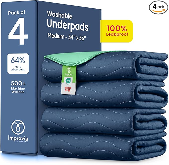 Washable Underpads – Heavy Absorbency Reusable Incontinence Pads for Adults & Elderly