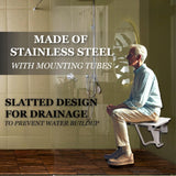 Folding Shower Chair for Elderly and Disabled | ADA Folding Shower Seat Wall Mounted Holds up to 600 Lbs | High Density Polymer Shower Chair for inside Shower 304 Stainless Steel | 34.5"X21” Left Hand