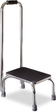 Step Stool with Handle and Non Skid Rubber Platform, Lightweight and Sturdy Stool for Seniors, Adults and Children, Holds up to 300 Pounds with 9.5 Inch Step Up, 17.3"D X 12.3"W X 34"H, Chrome