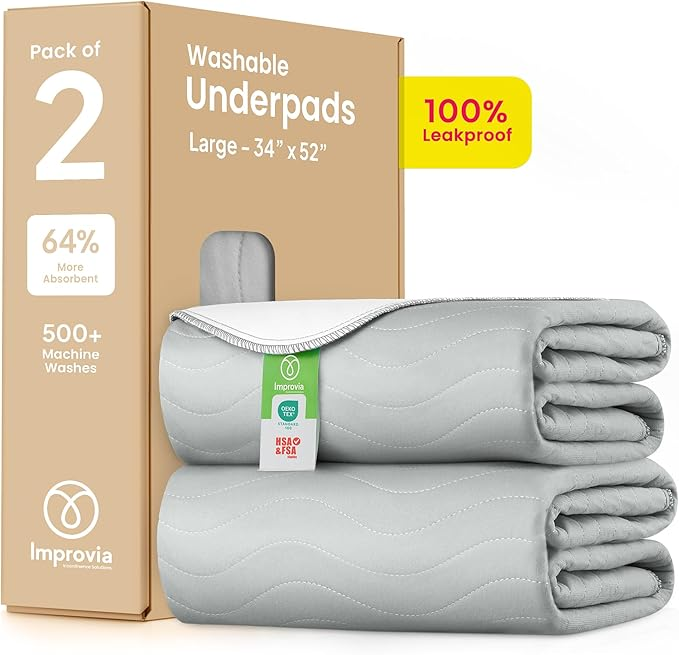 Washable Underpads – Heavy Absorbency Reusable Incontinence Pads for Adults & Elderly