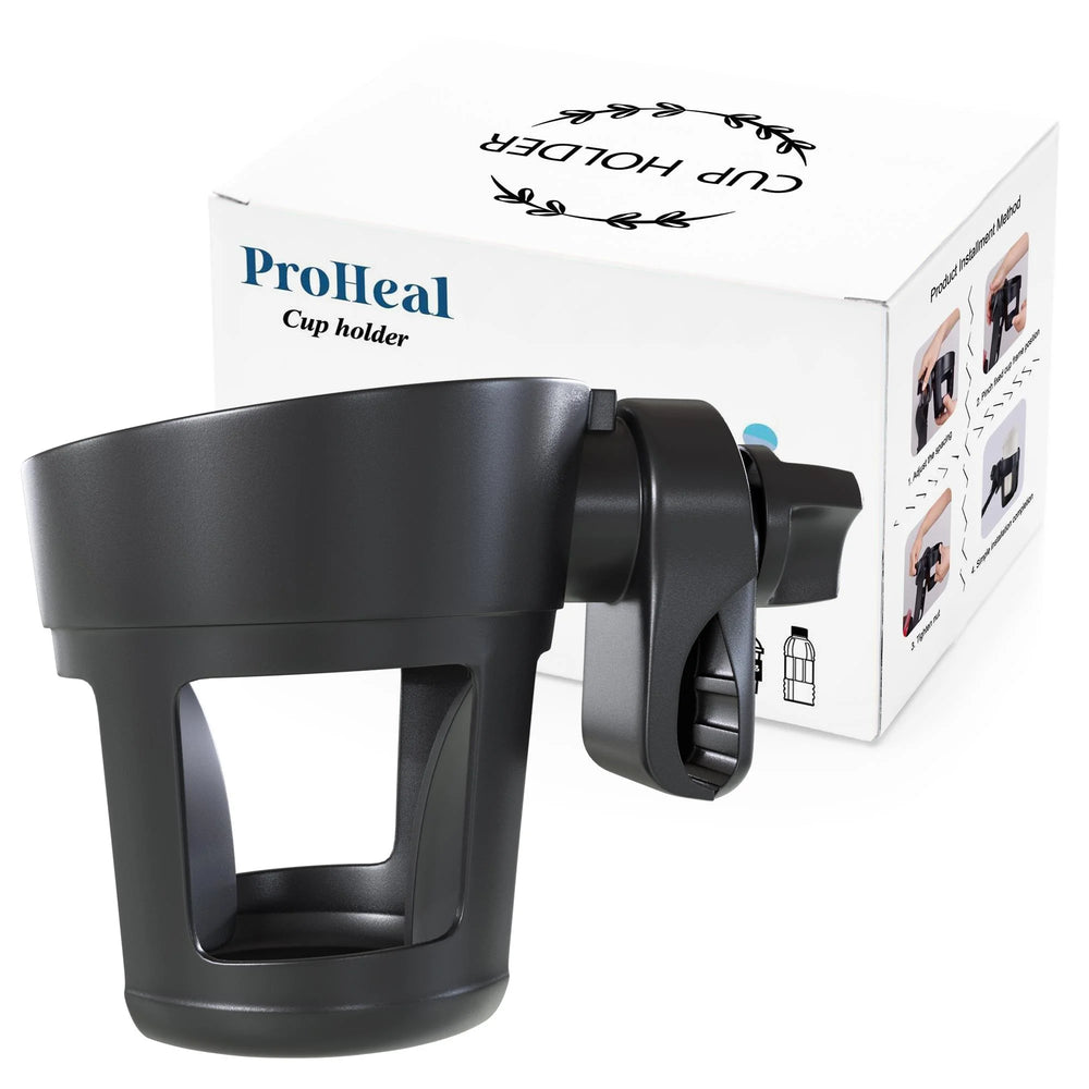 Wheelchair Rollator Cup Holder - Universal Adjustable Bottle Holder (360 Degrees) for Walker, Strollers, Bike, Pram, and More