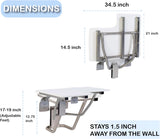 Folding Shower Chair for Elderly and Disabled | ADA Folding Shower Seat Wall Mounted Holds up to 600 Lbs | High Density Polymer Shower Chair for inside Shower 304 Stainless Steel | 34.5"X21” Left Hand