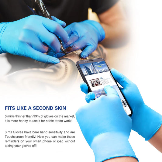 Nitrile Disposable Gloves Powder & Latex Free 4Mil Touch Screen Disposable Non-Sterile Nitrile Exam Gloves