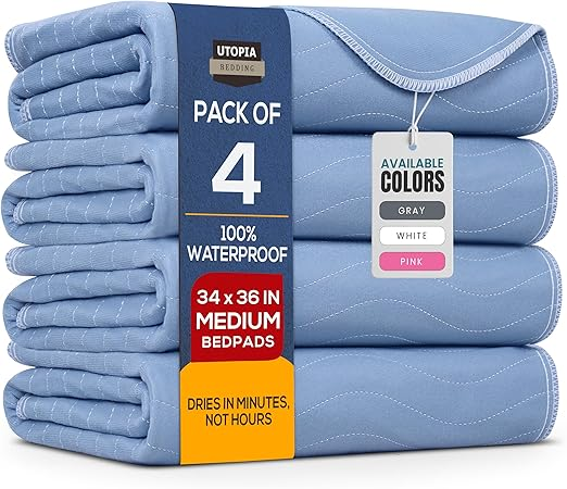 Utopia Bedding Washable Underpads – Waterproof Reusable Heavy Absorbency Incontinence Bed Pads for Adults
