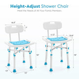 Aluminum Massage Products Heavy Duty Shower Chair with Back 500Lb Tool-Free Bath Seat