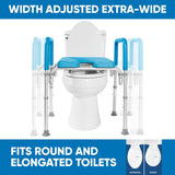 Original Ultimate Padded Raised Toilet Seat with Handles, Riser for Seniors with Adjusted Height & Width, FSA HSA Eligible 420Lb for Elderly, Seniors, Pregnant, Fits Any Toilet