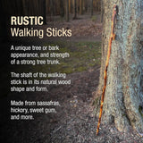 Rustic Wood Walking Stick, Hickory, Traditional Style Handle, for Men & Women, Made in the USA