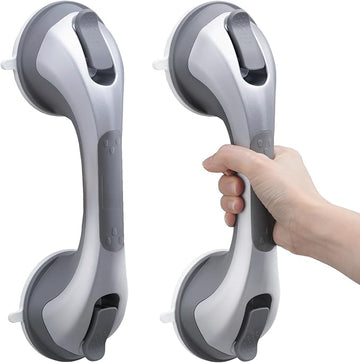 TAILI Suction Grab Bars for Bathtubs & Showers – 2-Pack Heavy-Duty Safety Handles for Seniors (240 lbs each)