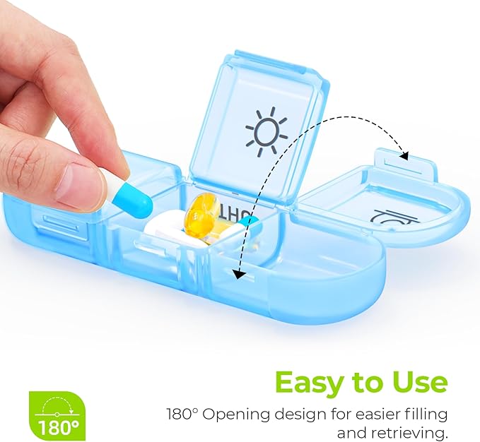 AUVON Weekly Pill Organizer – 3 Times a Day Large 7-Day Pill Box with Separate Containers for Morning, Noon & Evening