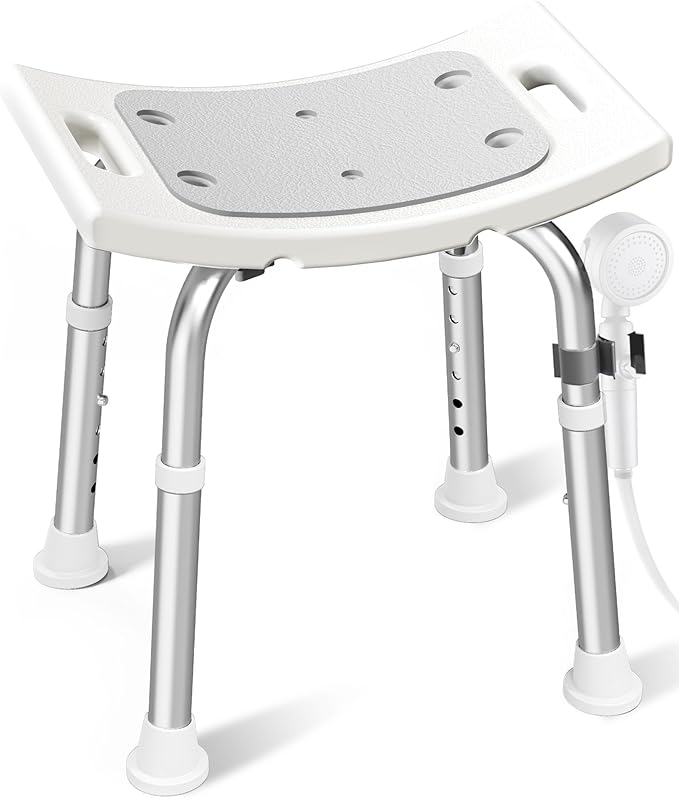HOMLAND Adjustable Shower Chair – Safe & Comfortable Bath Seat for Elderly and Disabled (400 lbs)